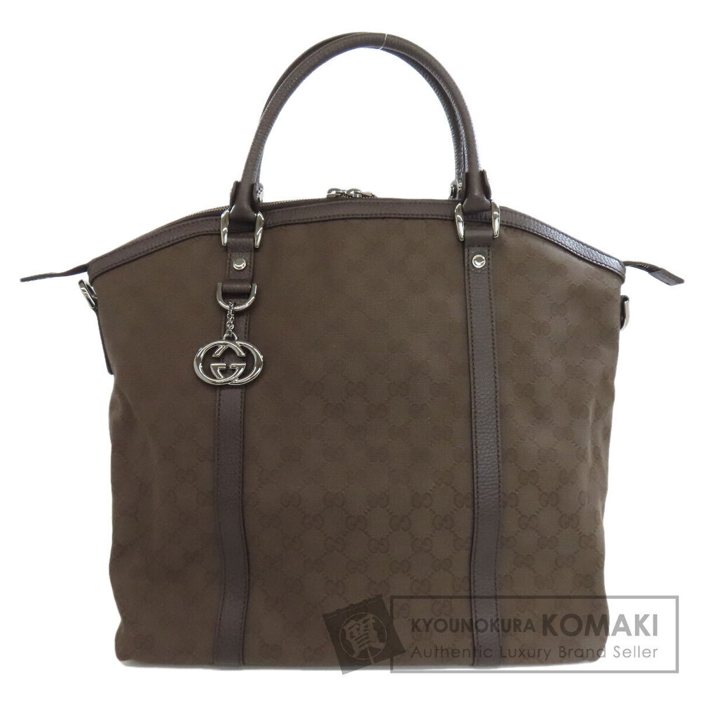 Gucci GG Outlet Tote Shoulder Bag brown canvas